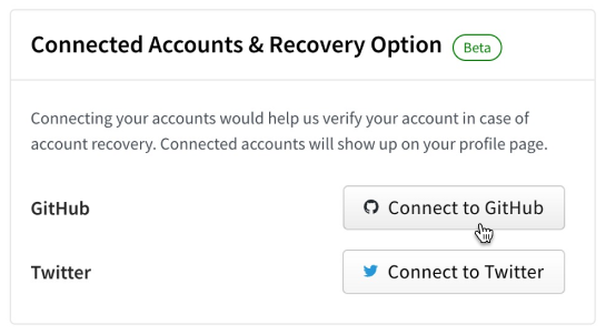 Screenshot of linking from Account Setting without any accounts linked