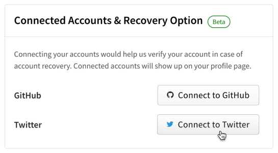 Screenshot of linking from Account Setting without any accounts linked